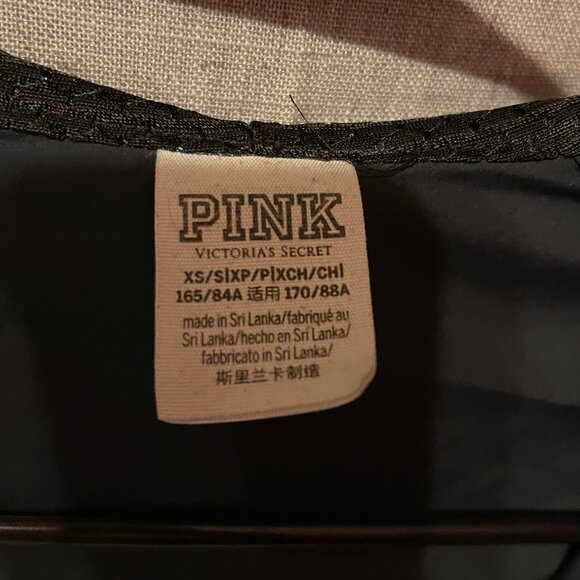 Womens XS/S Victoria's Secret PINK Black Windbreaker / Rain Jacket - Picture 3 of 6